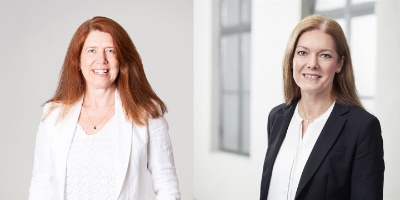 On the left, Vasakronan's regional manager Kristina Pettersson Post and on the right, Wallenstam's deputy CEO Marina Fritsche