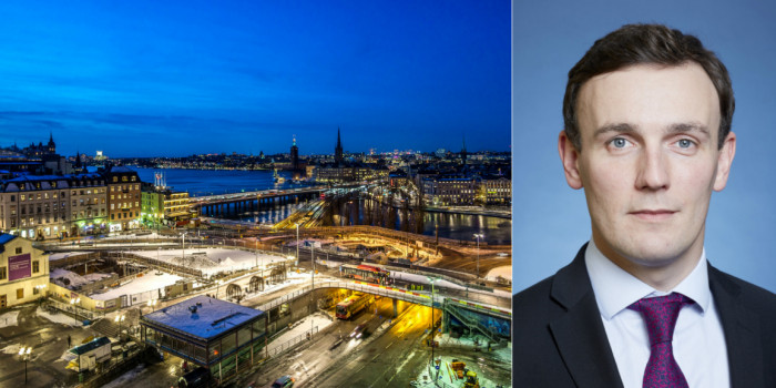 Stockholm skyline, and  Simon Wallace, Head of Research at Deutsche Bank's asset management DWS.