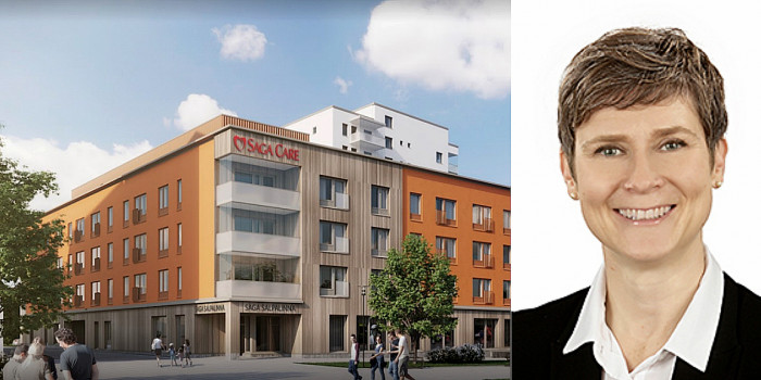 The purchased elderly care home in Lahti, and Riikka Moreau, Fund Manager in charge of Aged Care for Northern Horizon.