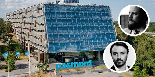 Ursus Investment team Fredrik Steinum (top right) and Fredrik Kumlin (bottom right) with the company's first acquistion Postnord's Head Office in Solna.