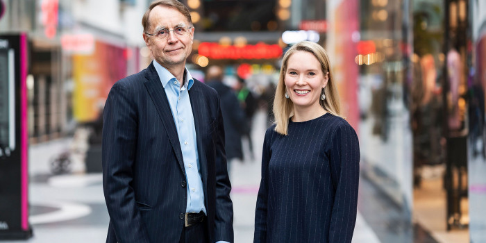 Eero Sihvonen, CFO at Citycon, and Henrica Ginström, COO.
