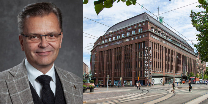 Jari Latvanen, CEO of Stockmann Group, and the divested asset.