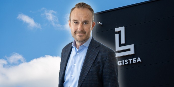 Logistea's CEO Niklas Zuckerman. The image is a montage.